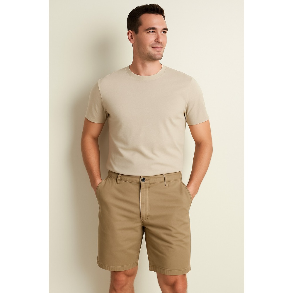 Old Navy Men's Size 38 Classic Khaki Flat-Front Shorts – Casual Comfort, Everyda